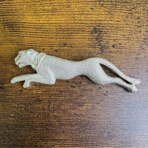 Silver Panther Brooch with AB Crystal Accents Wild Cat Costume Iconic 80’s